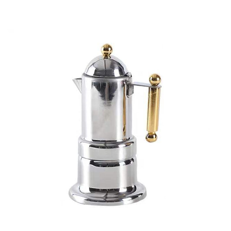 Garvee Induction Espresso Maker in acciaio inox - 4 tazze, per piani cottura a induzione, perfetta per gli amanti del caffè