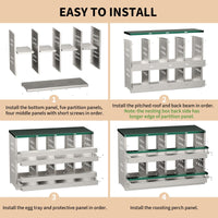 Garvee Chicken Nesting Box, pollaio zincato a 8 fori, resistente alle intemperie, verde, con 8 posti di nidificazione e struttura durevole per una produzione di uova sicura in giardino