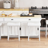 Garvee Taburete Da Bar Moderno Senza Schienale 61 Cm, Sedile Curvo Imbottito, Gambe In Metallo Resistenti, Poggiapiedi, Per Cucina E Bar, Nero - Blanco + Blanco