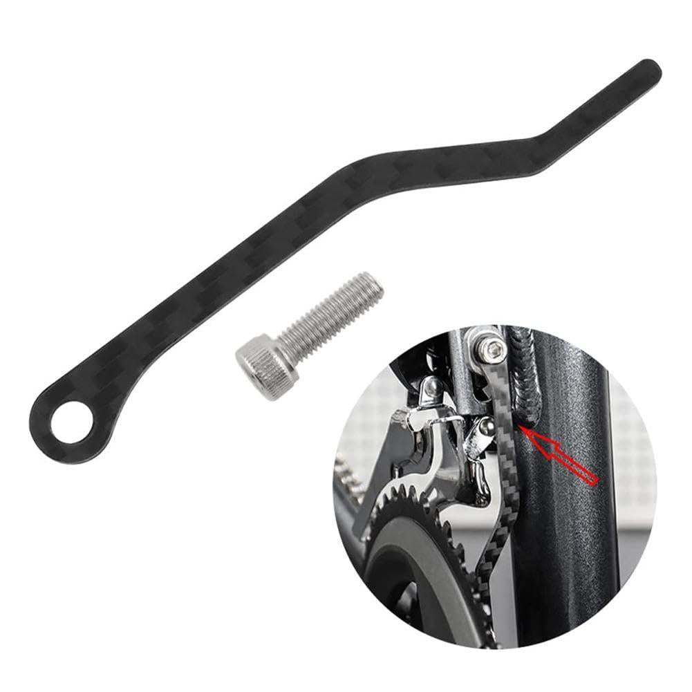 Garvee Catena Catcher in Fibra di Carbonio Ultralight per Moto e Bici - Stabilizzatore Catena Anti-Caduta - Montaggio Rapido Senza Attrezzi - Nero, 93x10.6x2.5mm