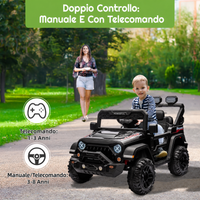 Auto elettrica per bambini Garvee con batteria potenziata da 12 V 7 Ah, veicolo elettrico a 3 velocità, 2 modalità di funzionamento, nera, per bambini da 1 a 8 anni