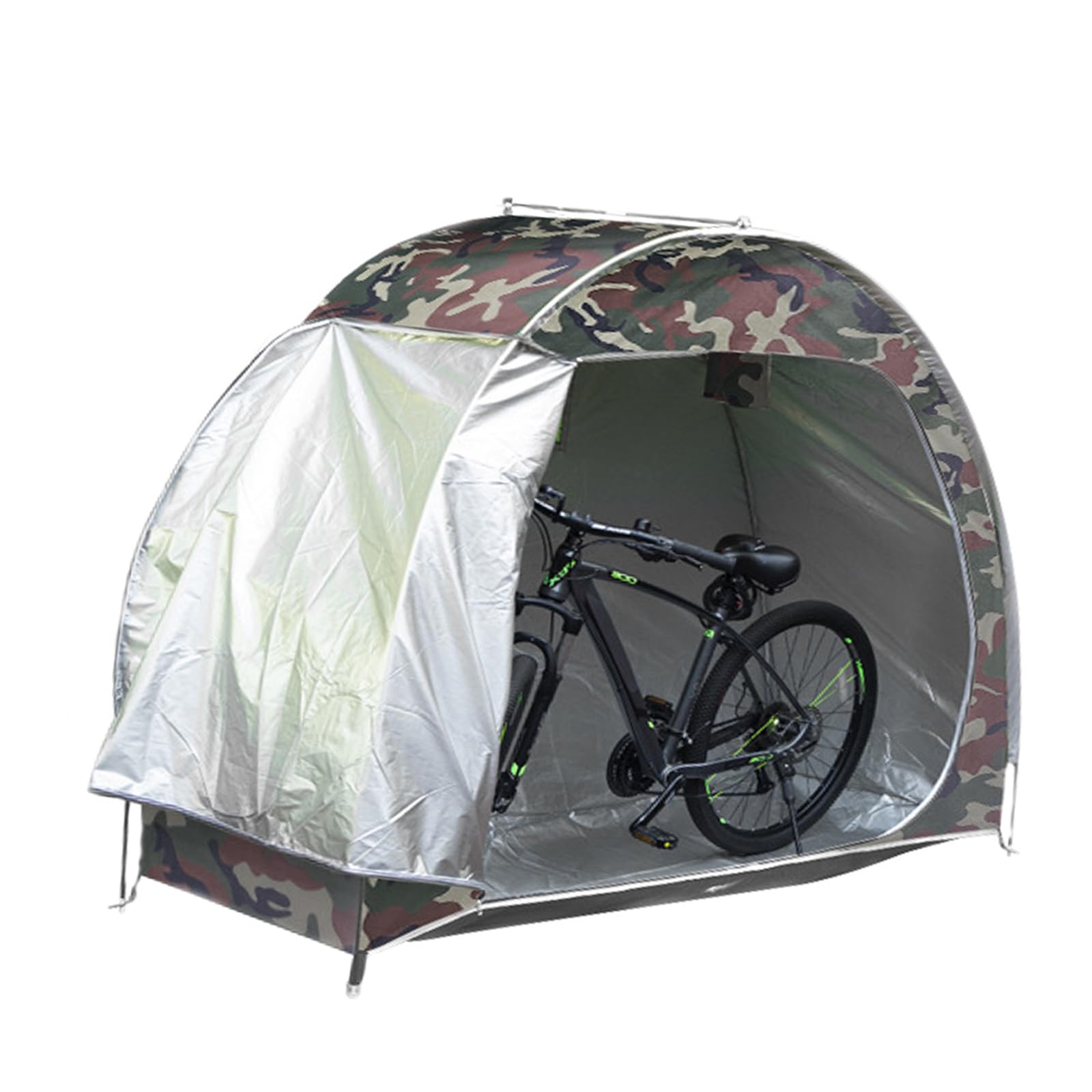 Tenda per riporre 2-3 biciclette Garvee, realizzata in tessuto Oxford 210D, impermeabile e antipolvere, con porte, protezione esterna per moto e attrezzature da giardino, grigio