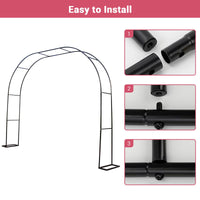 Pergola ad arco da giardino Garvee 9,8 piedi x 7,2 piedi Cancello da giardino in metallo antiruggine nero per matrimoni e giardino