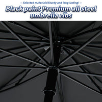 Ombrello Garvee Large Family Antivento Pieghevole Nero 130 cm contro Pioggia e Sole