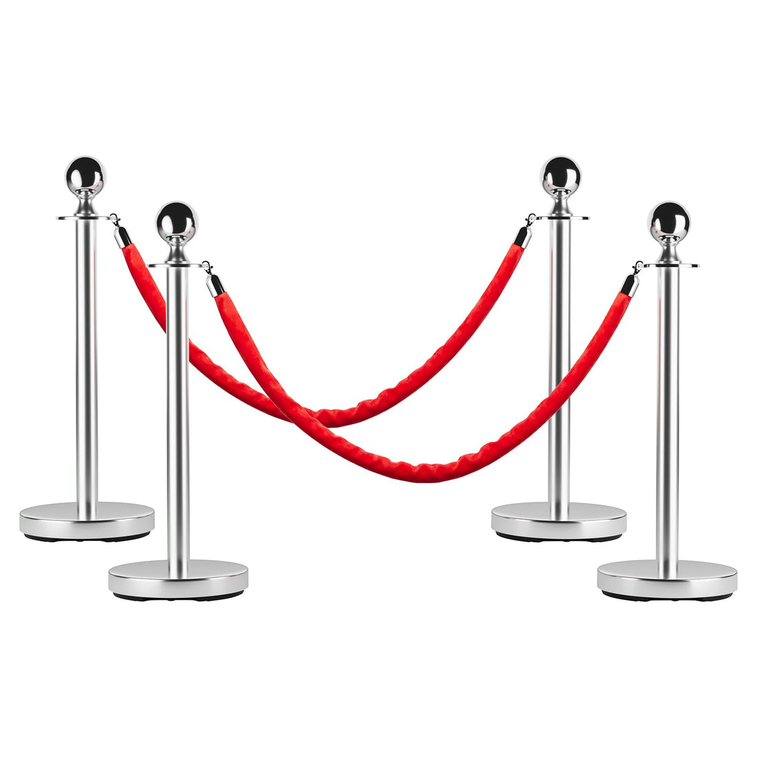 Pali in acciaio Garvee da 5 piedi con corde di velluto: elegante barriera per eventi, feste e funzioni