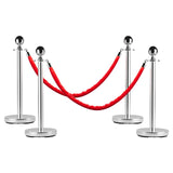 Pali in acciaio Garvee da 152.4 cm con corde di velluto: elegante barriera per eventi, feste e funzioni