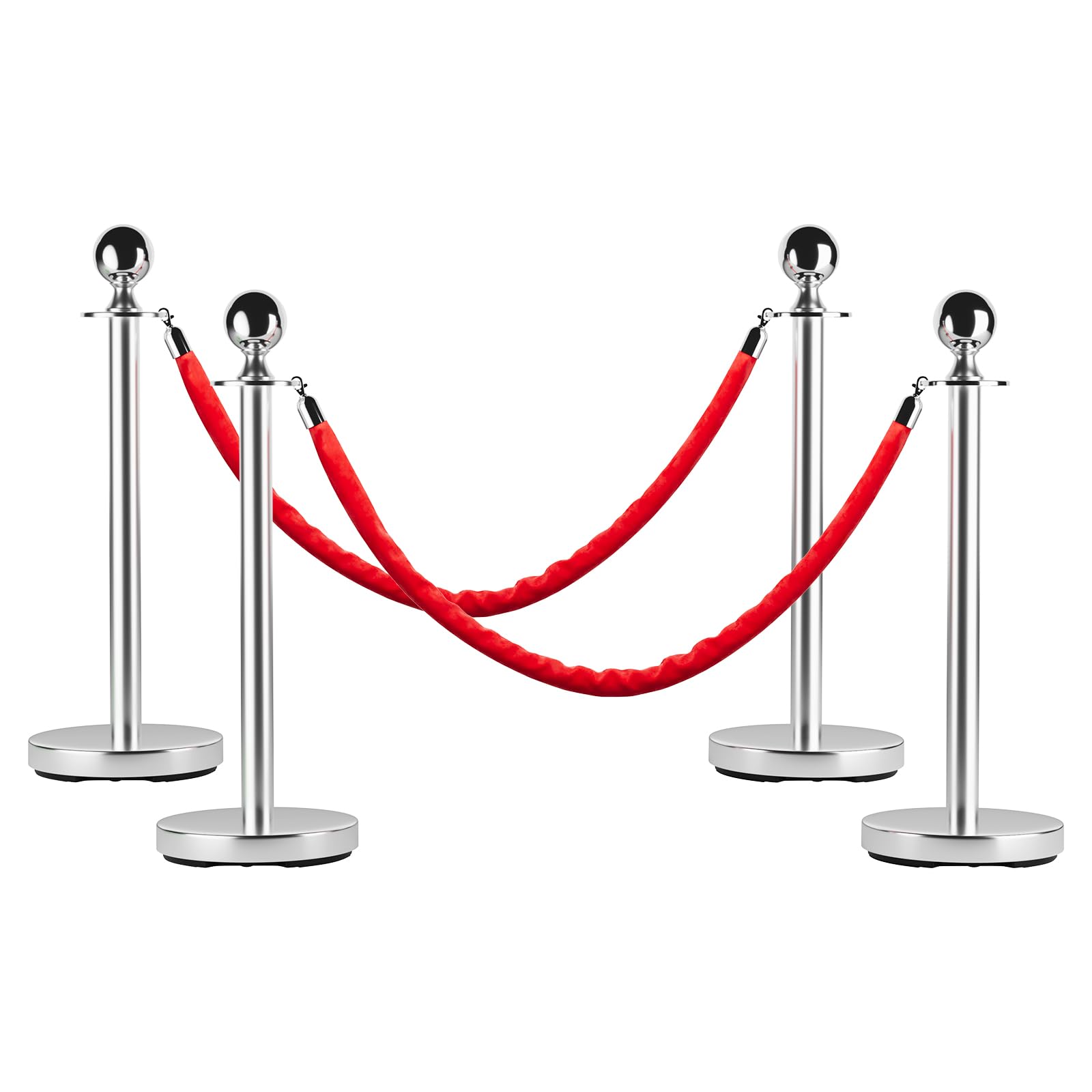 Pali in acciaio Garvee da 5 piedi con corde di velluto: elegante barriera per eventi, feste e funzioni