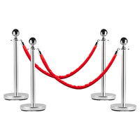 Pali in acciaio Garvee da 5 piedi con corde di velluto: elegante barriera per eventi, feste e funzioni
