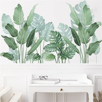 Adesivi murali Garvee 2 pezzi, foglie verdi tropicali, carta da parati autoadesiva, decorazione per la casa, 30 x 90 cm