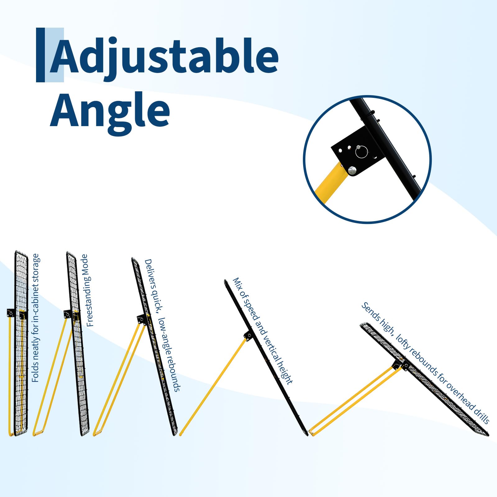 Rete da rimbalzo per pallavolo Garvee 7x4 piedi, rete in PE multi-angolo regolabile, robusta e pieghevole per allenamento all'aperto