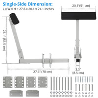 Guida per rimorchi per barche Garvee 2 persone da 20 pollici in acciaio flessibile e robusto con rivestimento in moquette per rimorchi con canale a C con trave alta, caricamento sicuro
