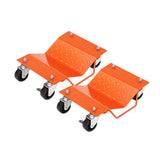 Garvee Set di 2 Carrelli per Ruote Auto 1361 kg - Ruote Girevoli 360°, Piastra Antiscivolo, Freno, Nero per Garage SUV Camion - Orange | 2-Pack