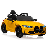 Garvee Auto Elettrica per Bambini BMW M4 12V, 3 Velocità, LED, Musica, Telecomando, Sicurezza, PP Metallo, 12V, Nero - Jaune