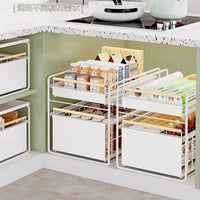 GARVEE Armadio estraibile a 2 ripiani, 39x28x40 cm, bianco con maniglia in legno