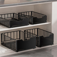 Organizzatore estensibile per mobili da cucina Garvee, metallo, cassetti in acciaio al carbonio robusto, non richiede foratura, montaggio flessibile, salvaspazio, versatile