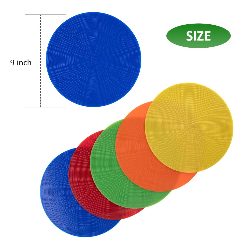 Segnapunti Garvee Spot per bambini, 10 pezzi, 9 pollici, PVC, antiscivolo, piatti, colorati, per sport, allenamento, scuola