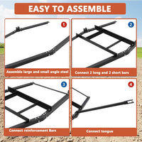 Erpice trainato Garvee da 66" per trattore ATV UTV, in acciaio, largo 66", nero, con supporti per pesi e attacco a perno universale