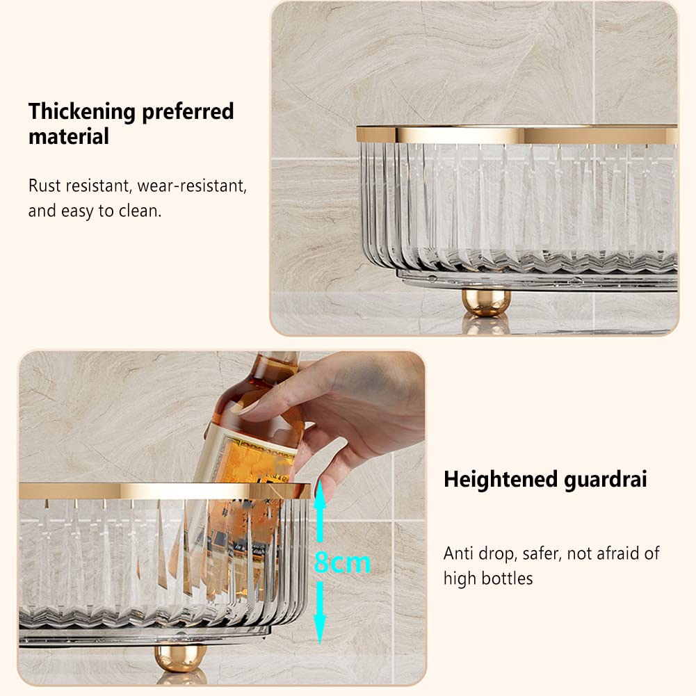 Garvee Portaspezie Rotante 27 cm Trasparente Organizzatore da Cucina Rotondo, Multifunzionale, Salvaspazio