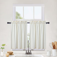 Garvee Tende da caffè corte impermeabili in PVC per cucina e bagno, 2 x 30x91,4 cm, semitrasparenti, texture in rilievo