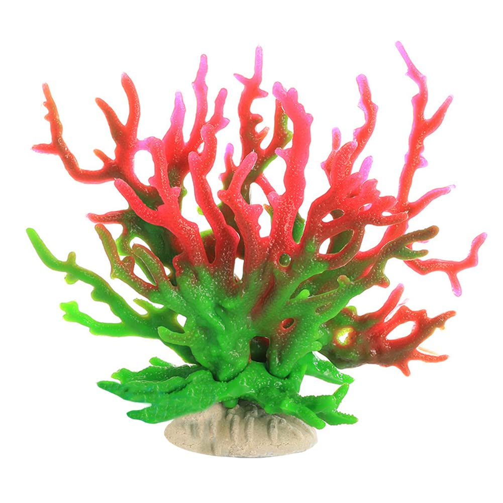 Piante acquatiche artificiali Garvee per acquari - Decorazione in plastica ecologica per piccoli acquari, decorazione di coralli atossica e multiuso