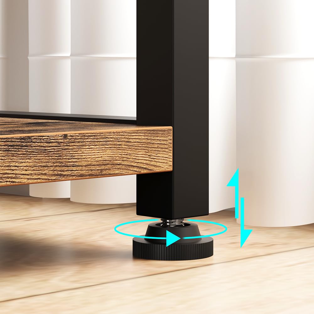 Garvee Bakers Rack con prese di corrente, supporto per microonde a 7 livelli, struttura in metallo, ripiani in legno, 35,41" x 15,71" x 70,12", versatile e stabile