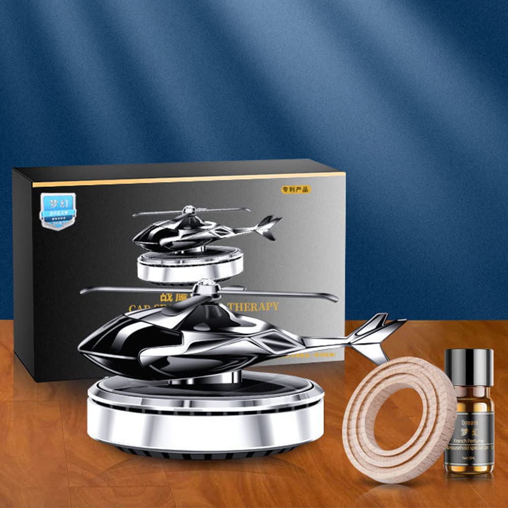 Diffusore di fragranze per auto Garvee, elicottero, aromaterapia solare, argento, per la decorazione degli interni dell'auto