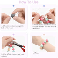 Garvee - Set fai da te di perline in silicone da 100 pezzi, forme rotonde e sfaccettate colorate per la creazione di gioielli, versatili, robuste, fatte a mano