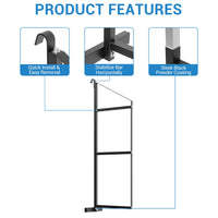 Garvee Set di 4 staffe per mensole per container, 3 livelli, acciaio verniciato a polvere, 22"x60", nero, elevata capacità di carico