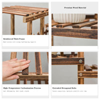 GARVEE Portavasi con Ruote, Mensola per Fiori in Legno Massello, Mensola per Piante da Interno/Esterno, Mensola per Piante a Scala per Fiori Multifunzionale e Salvaspazio per Balcone/Terrazza, 106 L x 25 P x 95 A cm