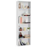 Libreria industriale Garvee a 6 ripiani bianca per soggiorno e ufficio, altezza 71,4" in legno rustico, capacità di 250 libbre, sicura e versatile.