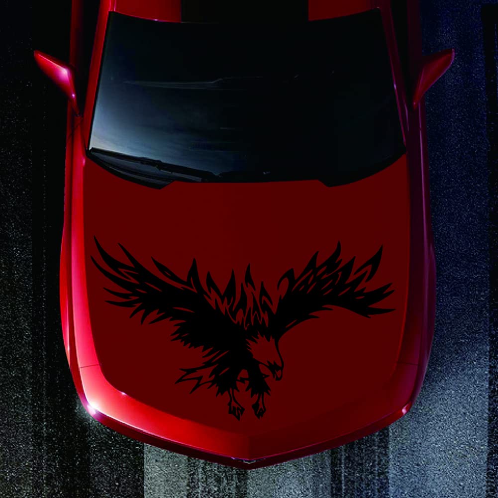 Adesivo per auto Garvee Flying Wings Eagle in vinile 50x30 cm per SUV e fuoristrada, nero