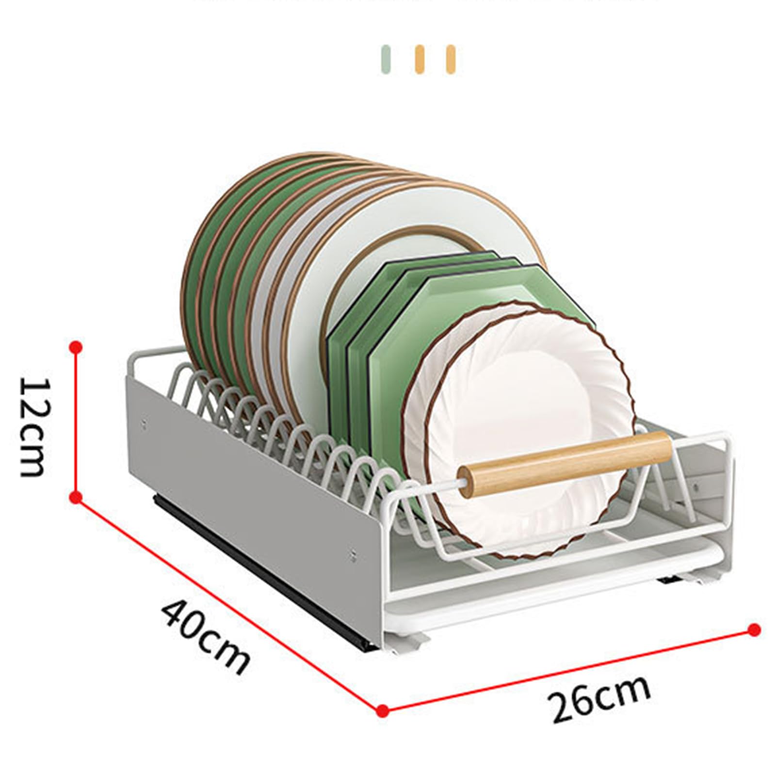 Garvee Organizer estensibile per mobili da cucina con chiusura adesiva, robusto acciaio al carbonio per cucina e bagno, bianco, taglia unica