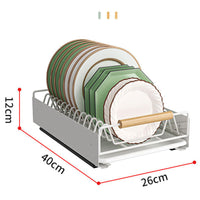 Garvee Organizer estensibile per mobili da cucina con chiusura adesiva, robusto acciaio al carbonio per cucina e bagno, bianco, taglia unica