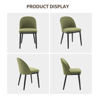 Garvee Modern Dining Chair Set di 2 sedie da pranzo moderne con seduta imbottita in lino, schienale semi-schienale, struttura in legno, piedini regolabili, sala da pranzo verde
