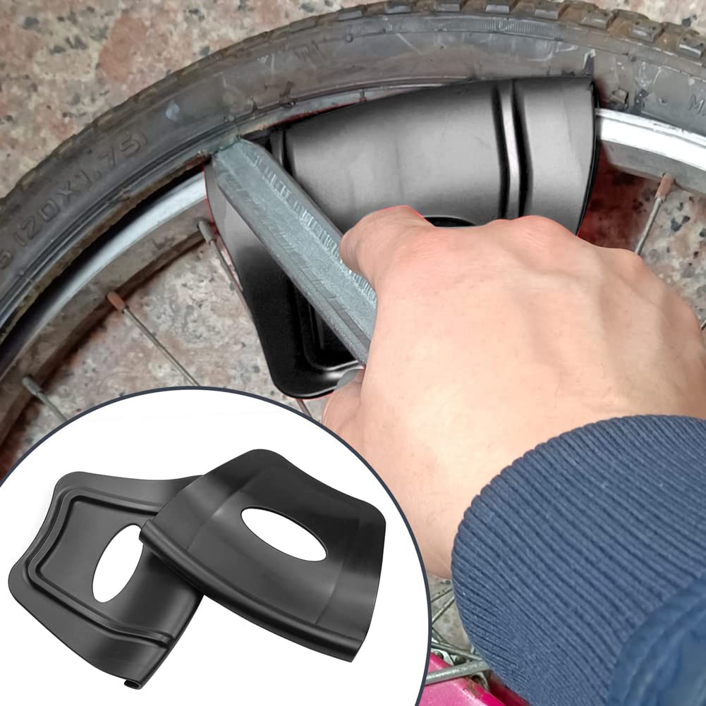 Garvee Protezione per cerchioni moto 2 pezzi, manico nylon doppia costola, universale montaggio riparazione pneumatici