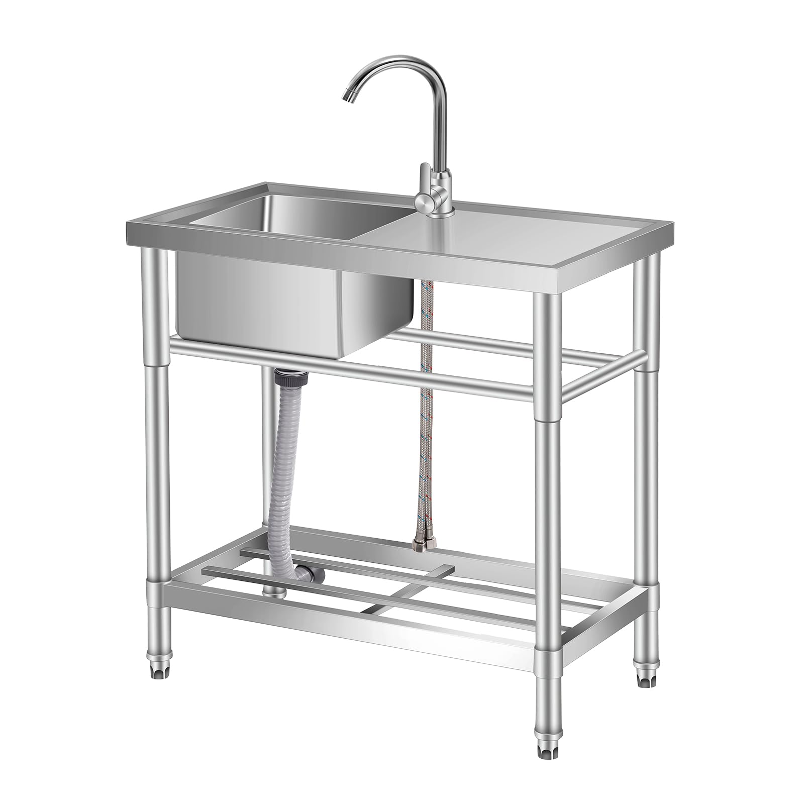 Lavello in acciaio inox Garvee da 30 pollici a vasca singola – 76x41x76 cm, lavello da incasso in acciaio inox 304 per la ristrutturazione della cucina o per nuove costruzioni, con qualità durevole.