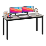 Garvee Scrivania per Computer 160 cm con Telaio in Metallo Nero, Moderna, Robusta, Piano MDF, Versatile per Casa e Lavoro - Nero + Grigio