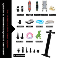 Pompa manuale Garvee a singola azione 1,8 BAR con manometro ad alta pressione, 6 ugelli in plastica per materassini e kayak