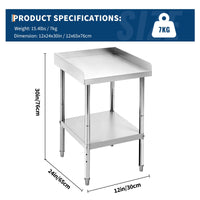 Tavolo da barbecue in acciaio inossidabile Garvee, altezza regolabile, 12x24x30 pollici, capacità di carico di 400 libbre, certificato NSF, per uso commerciale e domestico, struttura robusta, Argento