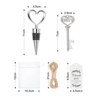Set di apribottiglie Garvee, 24 pezzi, coltello da cameriere in acciaio inossidabile con custodia, etichette regalo, matrimonio, compleanno, a forma di cuore, trasparente
