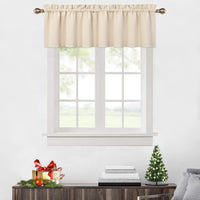Mantovane oscuranti Garvee per soggiorno, cucina, camera da letto, beige, 52 x 15 pollici, mantovane per finestre termoisolanti
