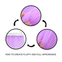 Gonna da tavolo in tulle lilla Garvee – Elastica e soffice, per tavoli rettangolari o rotondi, ideale per matrimoni, baby shower, compleanni e decorazioni per feste