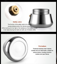 Moka in acciaio inox per caffettiera Garvee Espresso - 1-2 tazze (≈100 ml), caffettiera italiana, argento, qualità per uso domestico