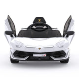 Garvee Auto Elettrica 12V Lamborghini in Licenza con Porte Idrauliche Sospensioni Polipropilene Robusto Telecomando Musica 3-8 Anni
