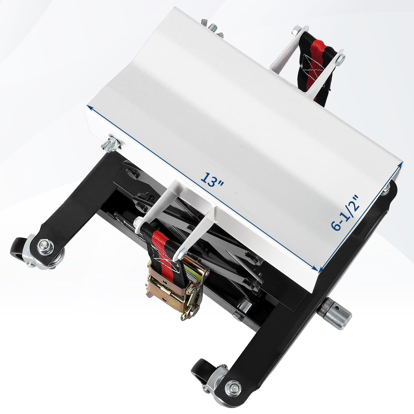 Cric per trasmissione Garvee per impieghi gravosi, capacità di carico di 450 libbre, altezza regolabile, acciaio, blocco di sicurezza, base larga, per officina e garage, nero