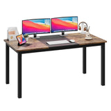 Garvee Scrivania per Computer 160 cm con Telaio in Metallo Nero, Grande e Robusta, Stile Moderno, Piano MDF, Ufficio e Studio, Nero - Black & Vintage