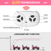 Auto elettrica per bambini Garvee con batteria potenziata da 12 V 7 Ah, 3 velocità, 2 modalità di funzionamento, telecomando 2.4G, luci LED, Bluetooth, cinture di sicurezza, rosa per bambini da 1 a 8 anni
