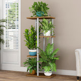 Supporto per piante in metallo Garvee, 4 ripiani, ripiano angolare, robusto e versatile per uso interno ed esterno, soggiorno, balcone, nero - Nero