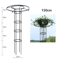 Supporto per piante Garvee, scala da giardino con anello di supporto, metallo resistente alle intemperie, per giardino e terrazza, versatile supporto per piante, ortensie e rose.