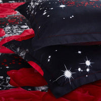 Garvee Set Biancheria Letto 4 Pezzi 3D Rosa Rossa Grande, Poliestere Morbido, Per Matrimonio E Letto Familiare